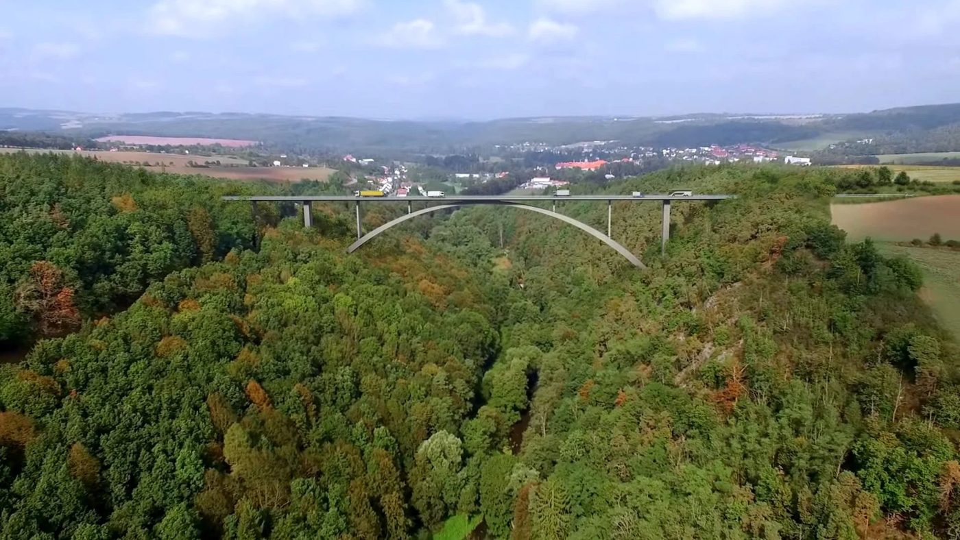 Vizualizace mostu na obchvatu Plas